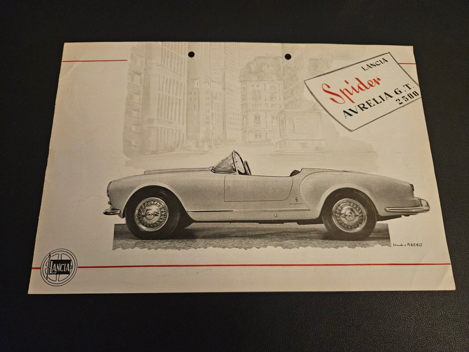 Brochure Lancia Aurelia Spider GT 2500, Ophalen of Verzenden, Zo goed als nieuw, Overige merken