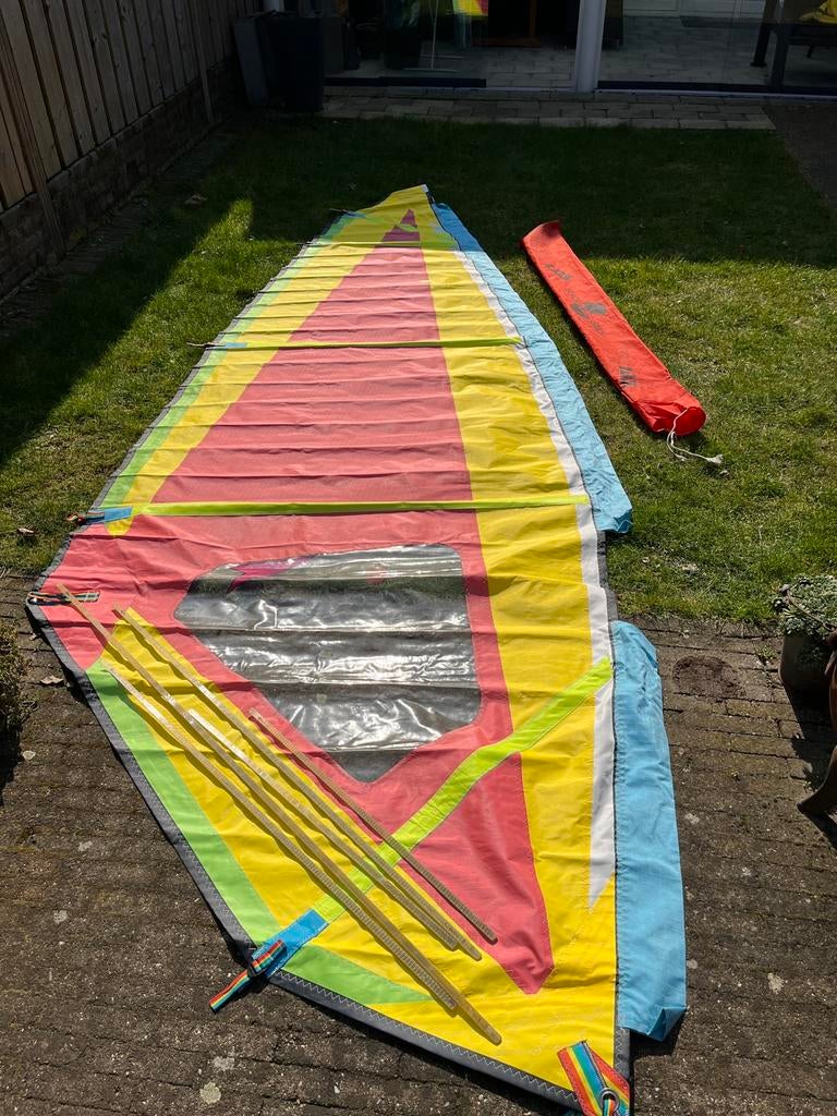 Surfzeil 4,5 m2 stormzeil, Watersport en Boten, Ophalen, Zo goed als nieuw, Zeil, Met draagtas