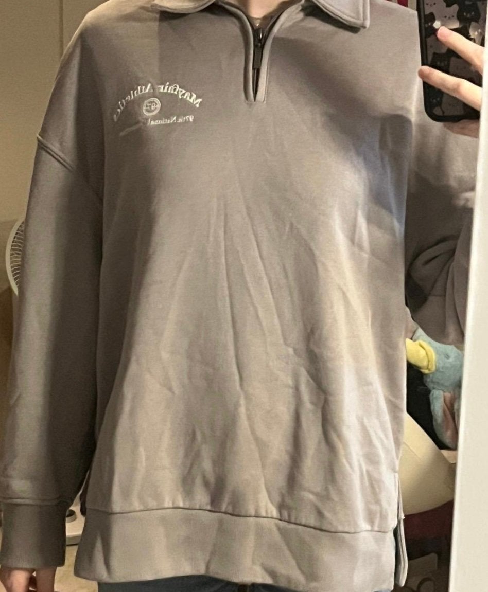 Primark - Taupekleurige Oversized Sweater - Maat S, Ophalen of Verzenden, Zo goed als nieuw, Maat 36 (S), Grijs
