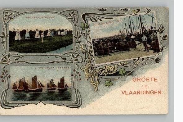 Vlaardingen 3 zeer oude afb mbt haringvissery st 1911