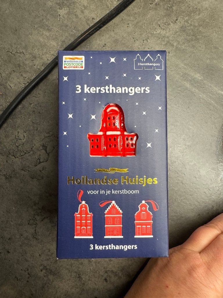 Nationale postcode loterij - 3 kersthangers - huisjes- nieuw, Diversen, Ophalen of Verzenden, Nieuw