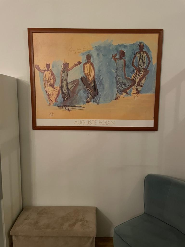 Grote kunstposter Auguste Rodin, Antiek en Kunst, Antiek | Schoolplaten, Ophalen of Verzenden