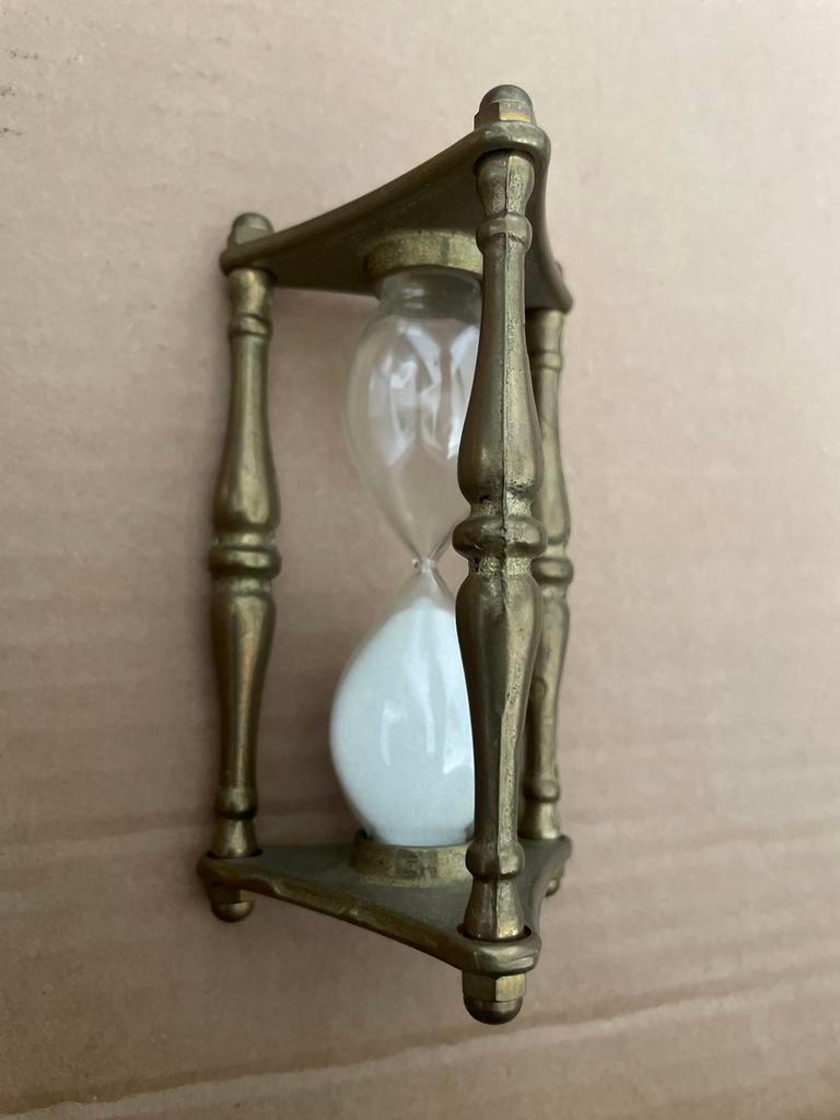 Zandloper, messing 11cm, Ophalen of Verzenden