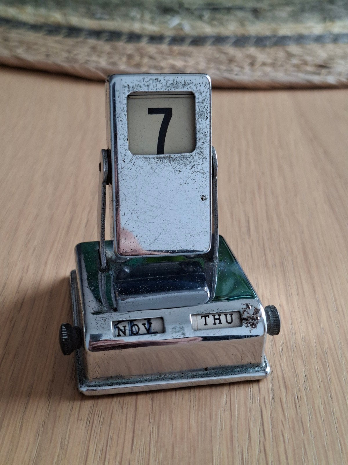 Vintage50S Chrome Flip Bureaukalender Eeuwigdurende kalender, Ophalen of Verzenden