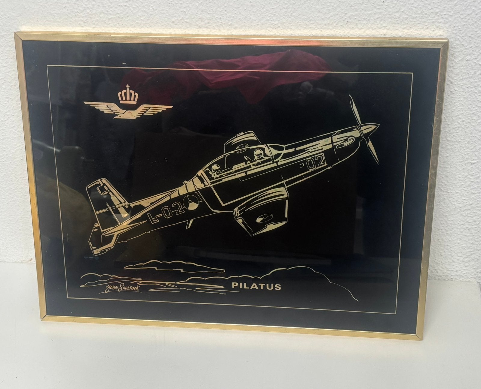Pilatus PC-7 wanddecoratie Koninklijke Luchtmacht, Verzamelen, Luchtvaart en Vliegtuigspotten, Ophalen of Verzenden, Zo goed als nieuw