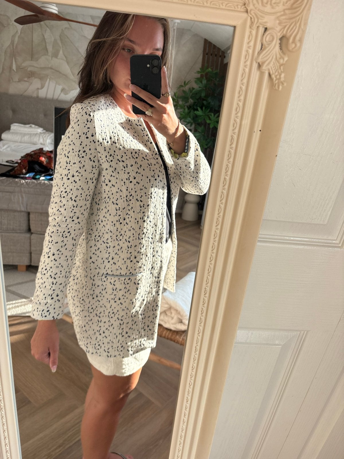 Stijlvol Zwart-Wit Jasje van POM Amsterdam, Kleding | Dames, Verzenden, Zo goed als nieuw, Maat 38/40 (M), Zwart