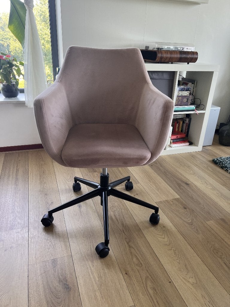 Velvet adjustable office chair  Mooi verstelbare bureaustoel, Ophalen, Zo goed als nieuw, Roze, Bureaustoel