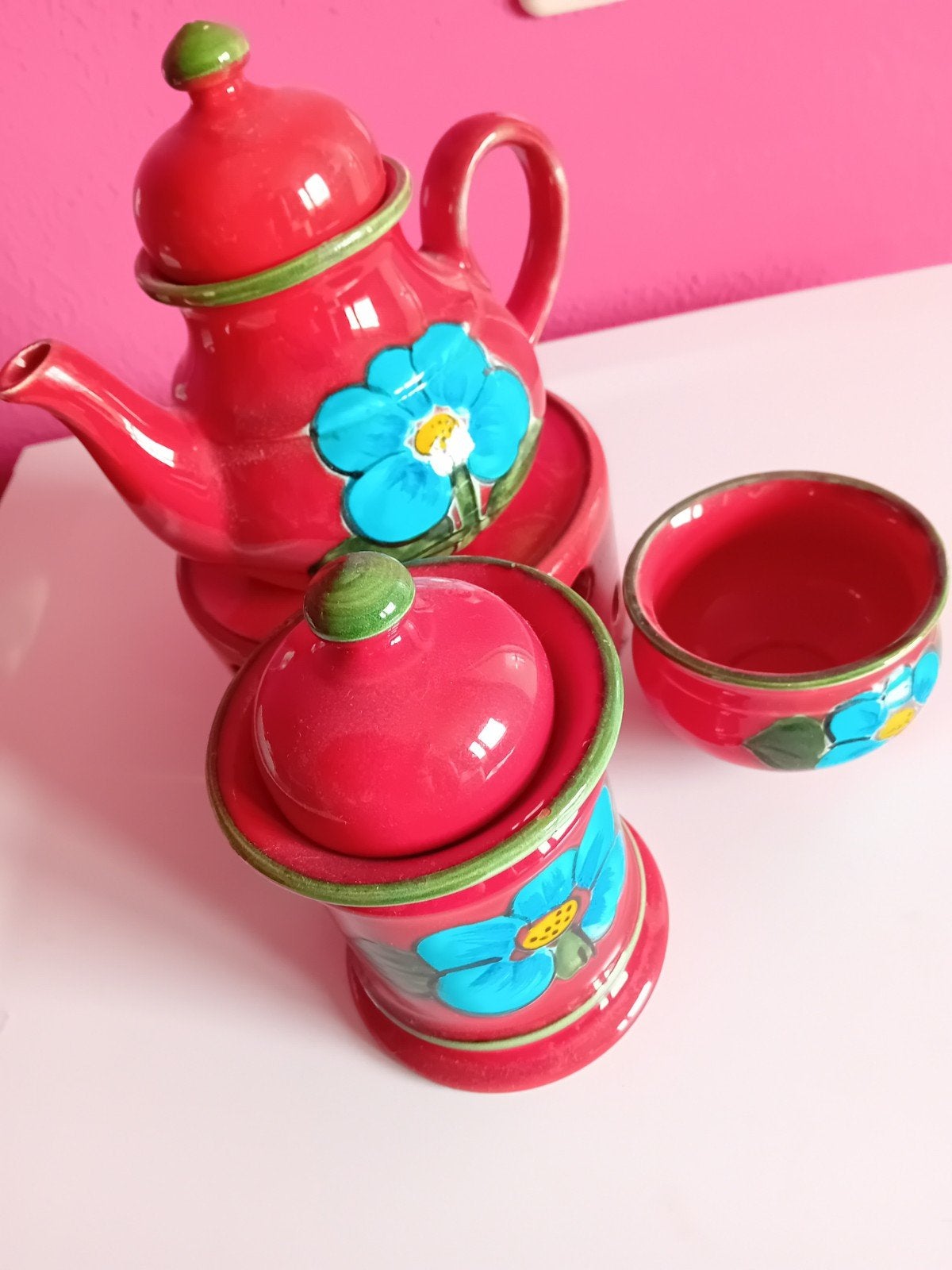 Vintage jaren 60/70 SMF Schramberg theeservies met bloemmoti, Ophalen of Verzenden