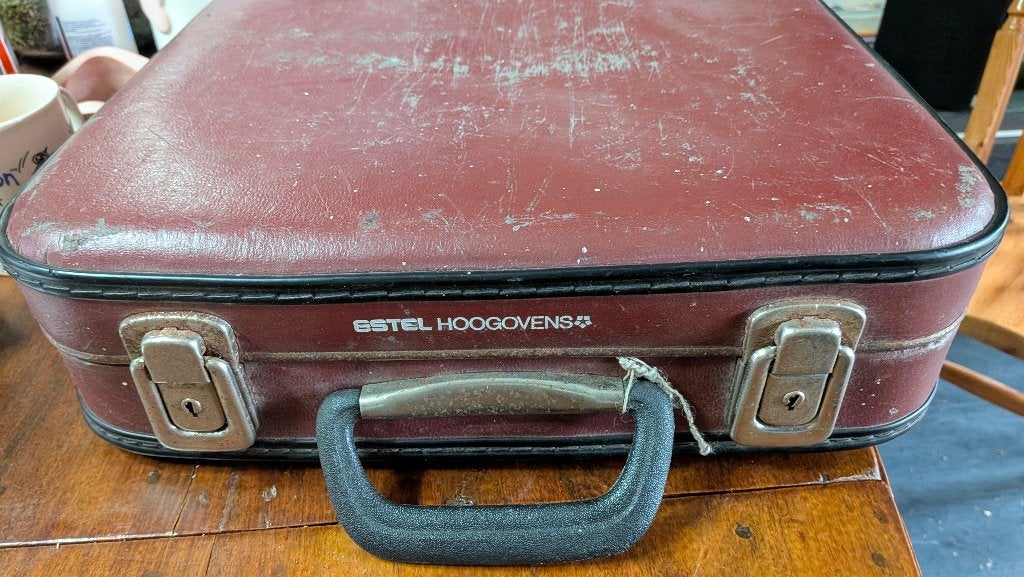 Vintage Estel Hoogovens koffer jaren 70 met sleutel, Ophalen of Verzenden, Gebruikt, Hard kunststof, Slot