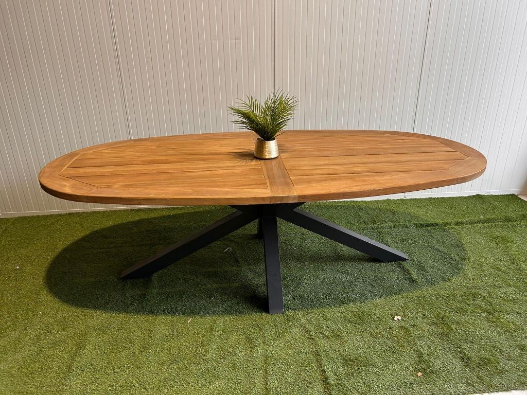 NIEUW! Grote ovale Santika Diogo tuintafel 240x120 cm