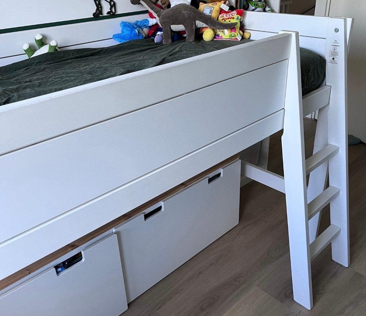 Lifetime onderstel wit voor halfhoogslaper (excl. bed), Ophalen, 85 tot 100 cm, Gebruikt, Hoogslaper of Stapelbed