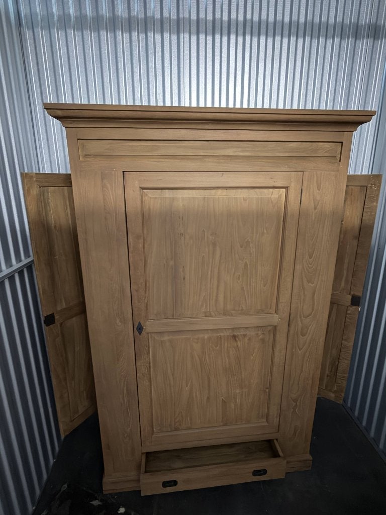 Jagerskast teak hout, Ophalen, Met deur(en), 100 tot 150 cm, Teakhout