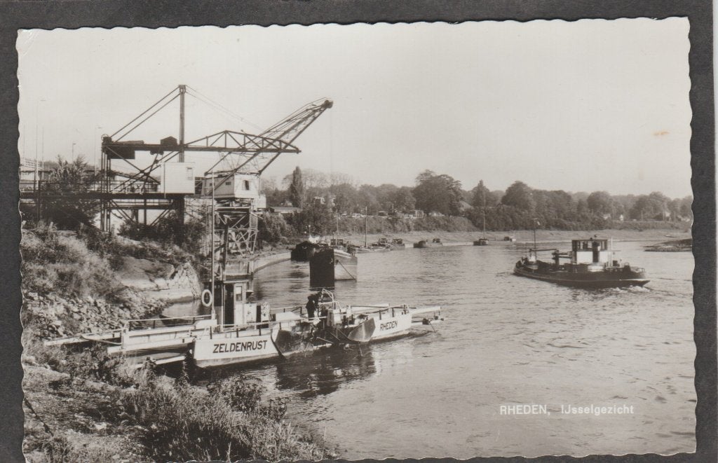 rheden ijsselgezicht  met schepen, Verzenden, 1960 tot 1980, Gelopen, Gelderland