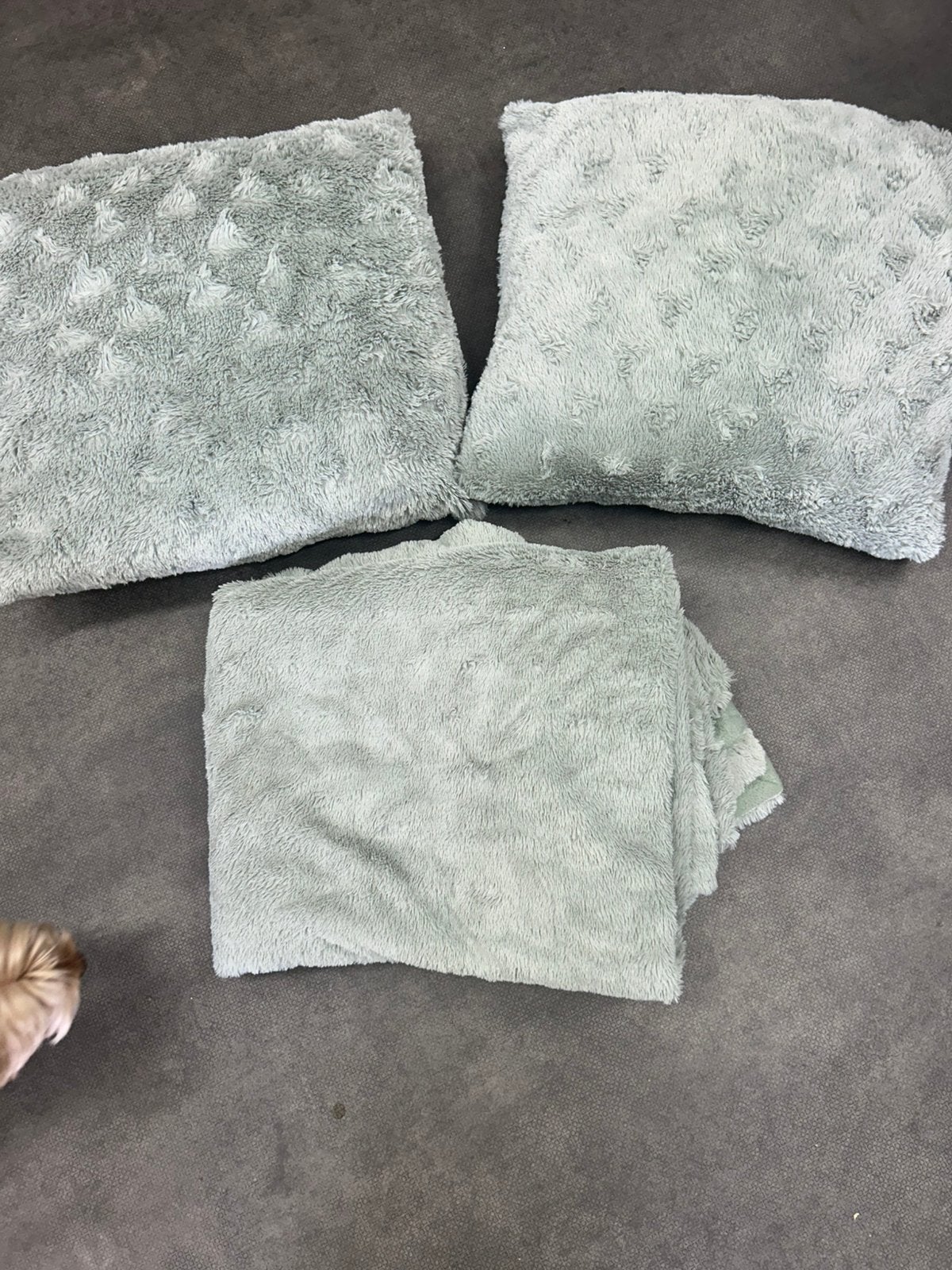 Mintgroene kussen en fleecekleed met extra hoezen, Overige merken, Ophalen of Verzenden, Zo goed als nieuw, Groen
