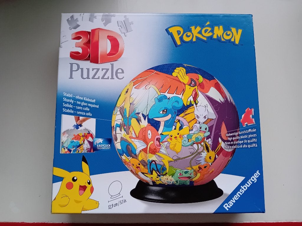 Pokémon 3d puzzel compleet, Ophalen of Verzenden, Minder dan 500 stukjes, Zo goed als nieuw, Rubik's of 3D-puzzel