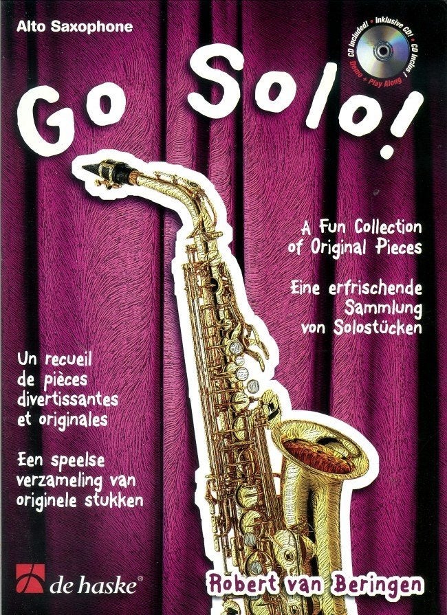 Altsaxofoon-Go Solo A Fun Collection of Original Pieces + cd, Muziek en Instrumenten, Bladmuziek, Gebruikt, Overige genres, Saxofoon