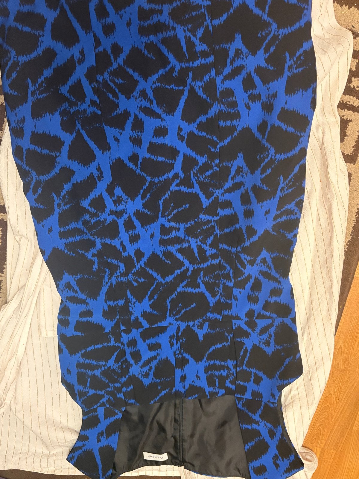 Calvin Klein jurk blauw/zwart patroon, Maat 38/40 (M), Blauw, Ophalen of Verzenden, Zo goed als nieuw