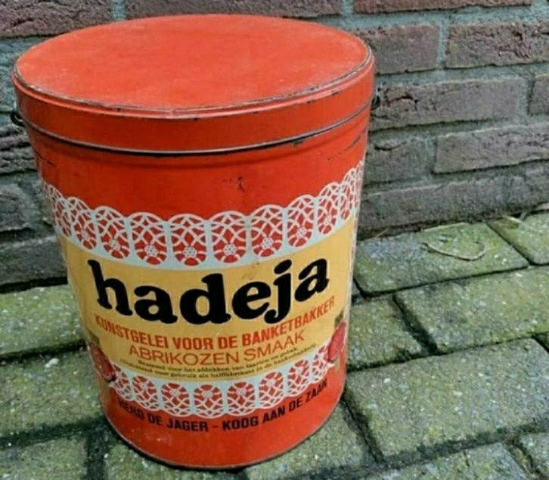 HADEJA,blik,Oranje,banket,Hero de Jager,Koog a/d Zaan,HDJ, Ophalen of Verzenden, Gebruikt