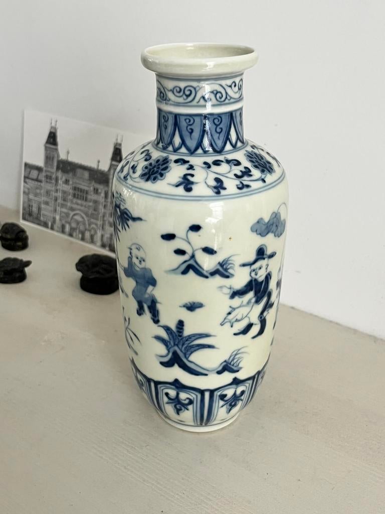 Chinese Rouleau vase, Qing Dynasty, Antiek en Kunst, Antiek | Vazen, Ophalen of Verzenden