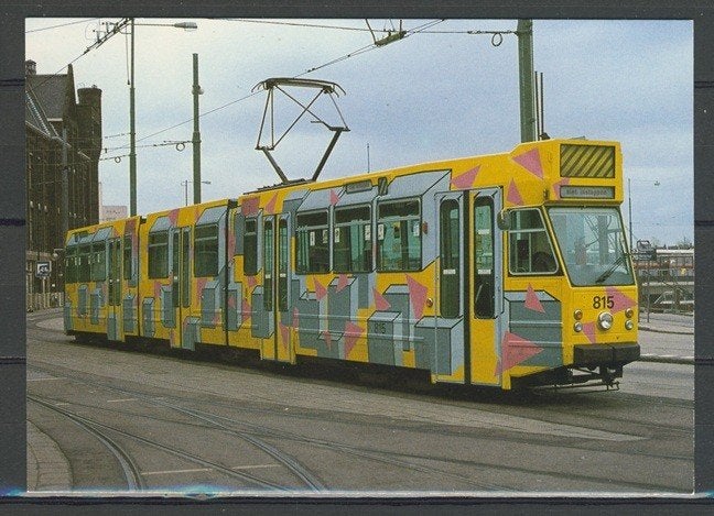 GVB BlokkenTram 815 Amsterdam Foto/Ansichtkaart t-120, Ophalen of Verzenden, Zo goed als nieuw, Tram, Kaart of Prent