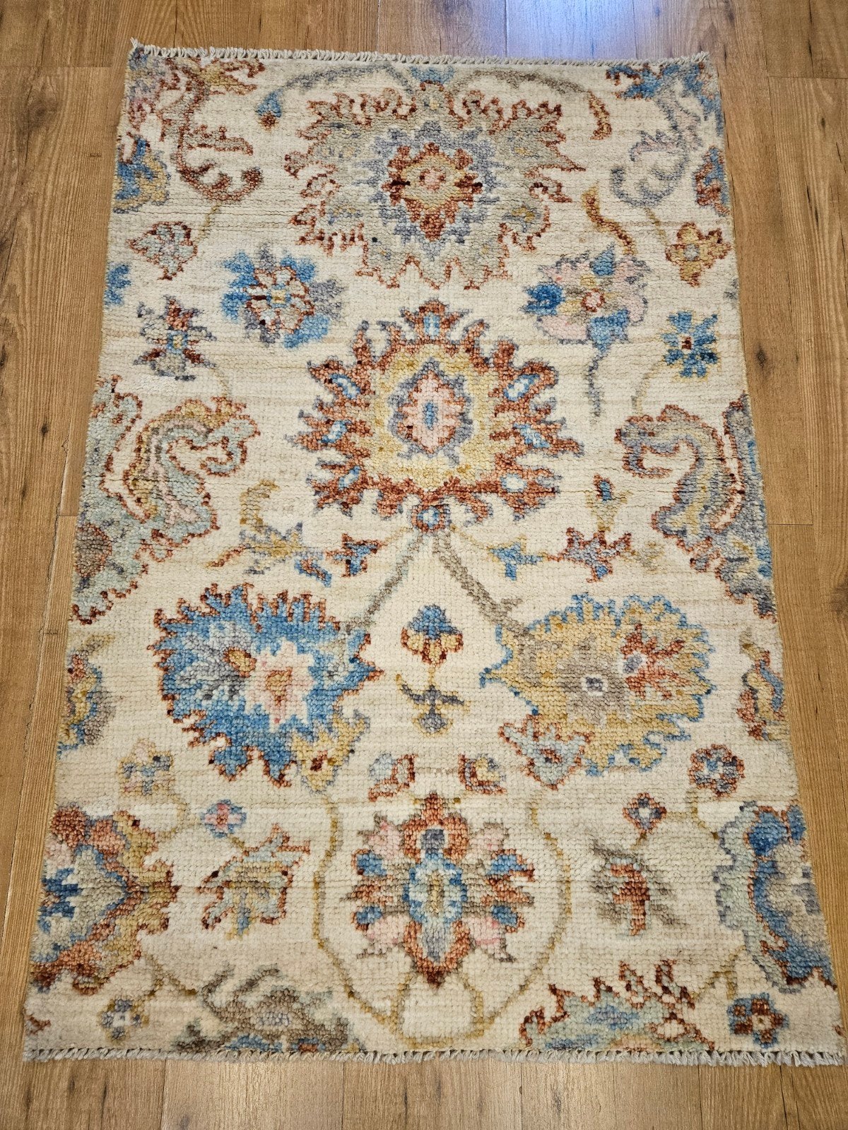 Handgeknoopt oosters tapijt modern design 130x88, Info@SlatsAntiek.nl, Blauw, 100 tot 150 cm, Perzisch
