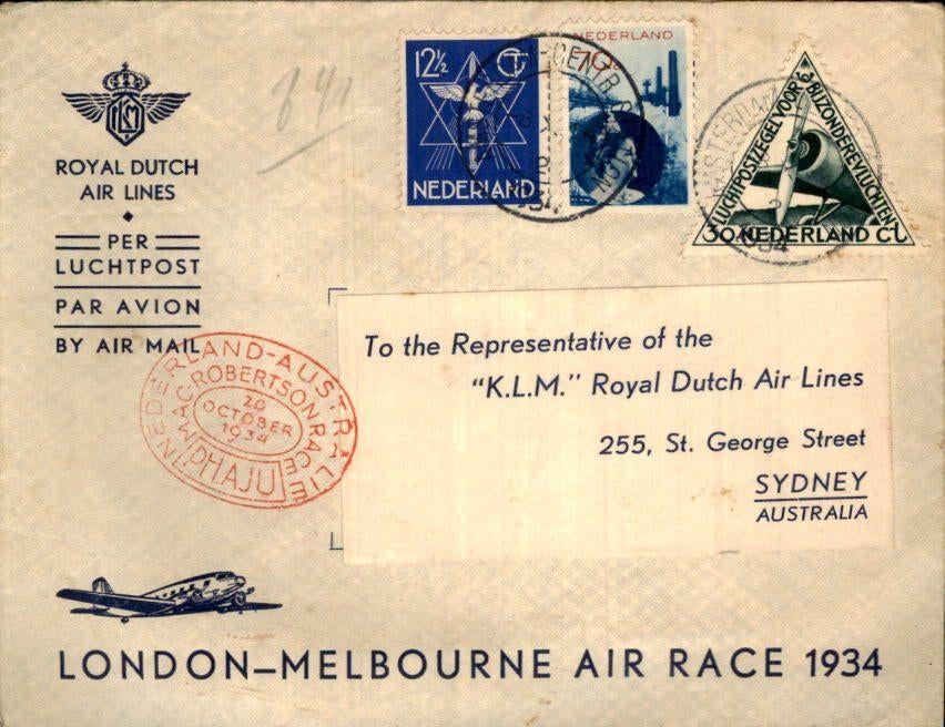 London - Melbourne - Race - 1934, Verzenden, Envelop