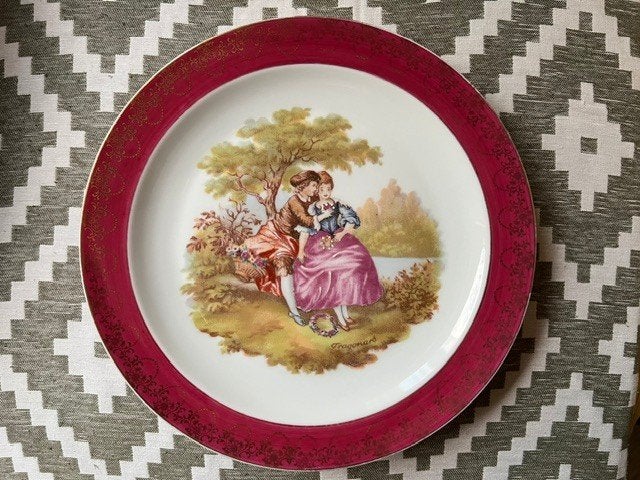 Limoges Fragonard wandbord Franse hofmakerij scéne, Antiek en Kunst, Ophalen of Verzenden