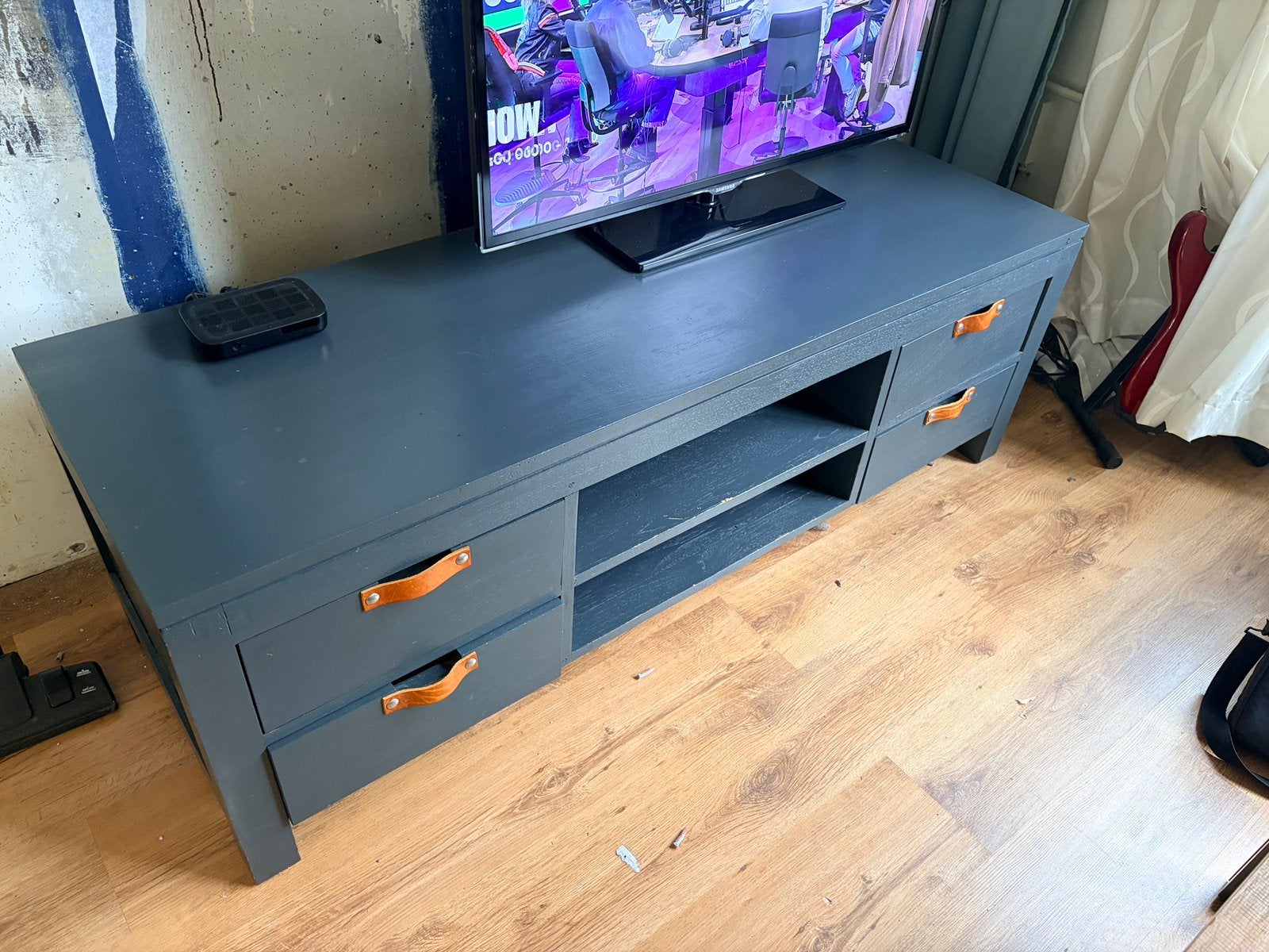 VERHUIZING gratis moet weg, tv meubel, Huis en Inrichting, Ophalen, Gebruikt, 150 tot 200 cm, Teakhout