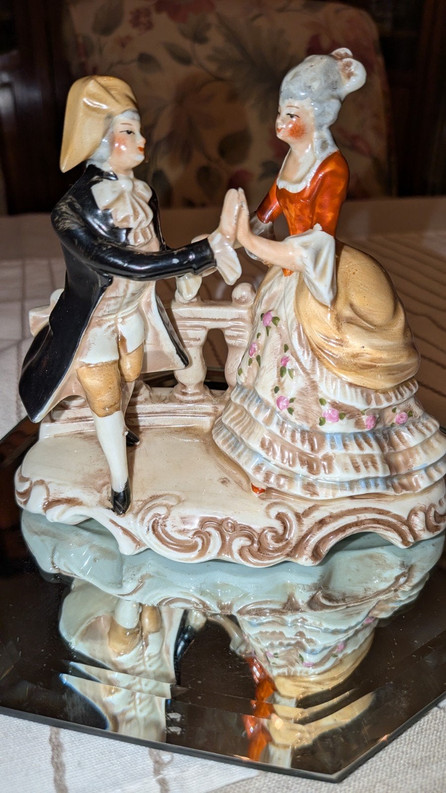 Vintage Gräfenthal Porseleinen Beeldje - Rococo Danspaar, Antiek en Kunst, Ophalen of Verzenden