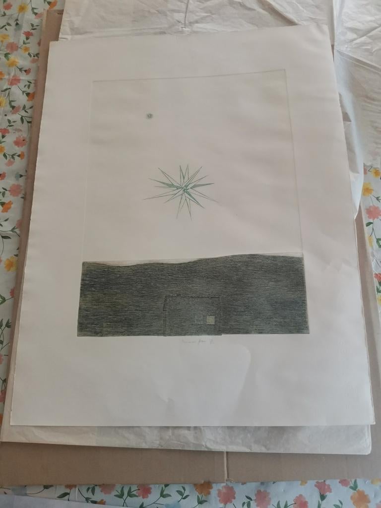 Gesigneerde Ets van Eduard Pons - Genummerd 12/30, Antiek en Kunst, Kunst | Etsen en Gravures, Ets, Genummerd, Gesigneerd, Origineel