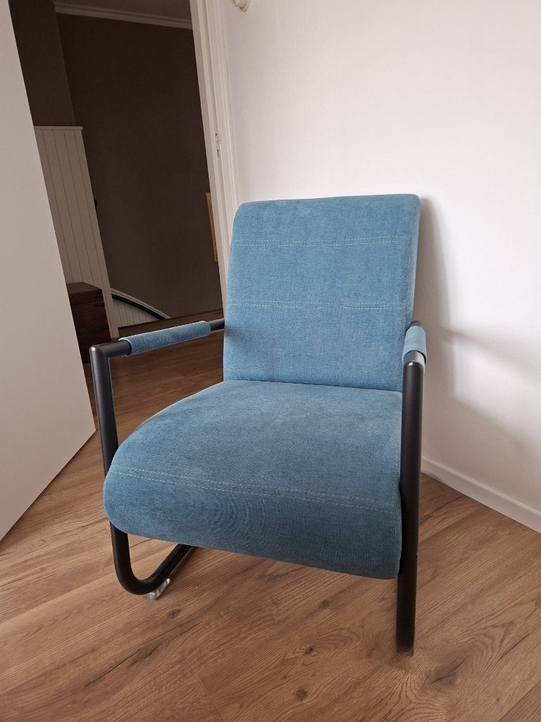 Stoel h&h €75,-, Ophalen, Blauw, Zo goed als nieuw, Metaal