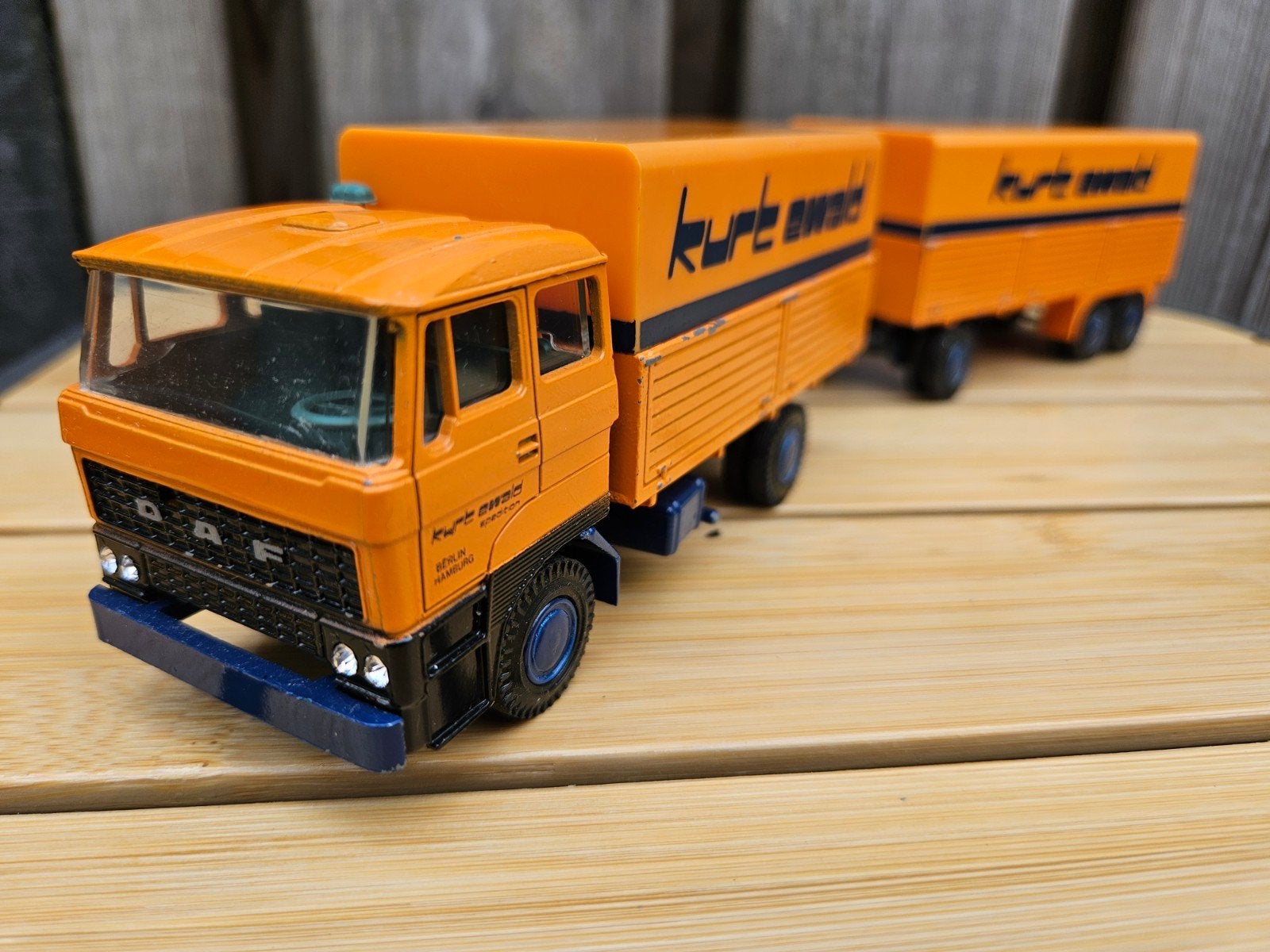 Lion Car DAF 2800 Kurt Ewald Combi Aanhanger 1:50, Ophalen of Verzenden, Zo goed als nieuw, Bus of Vrachtwagen, Lion Toys
