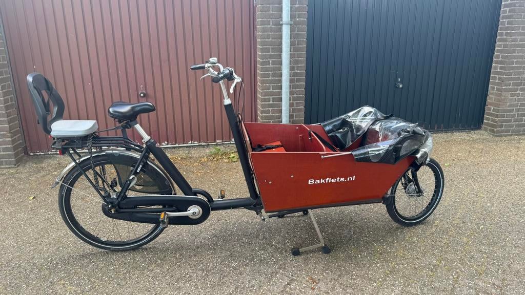 Bakfiets nl Cargobike Long — incl. cabrio huif & extra zitje, Fietsen en Brommers, Fietsen | Bakfietsen, 4 kinderen of meer, Huif