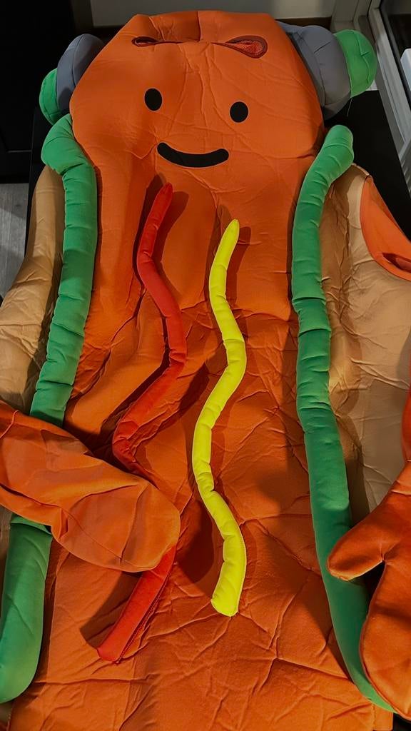 Origineel Snapchat dansende hotdog kostuum (collectors item), Ophalen of Verzenden, Zo goed als nieuw
