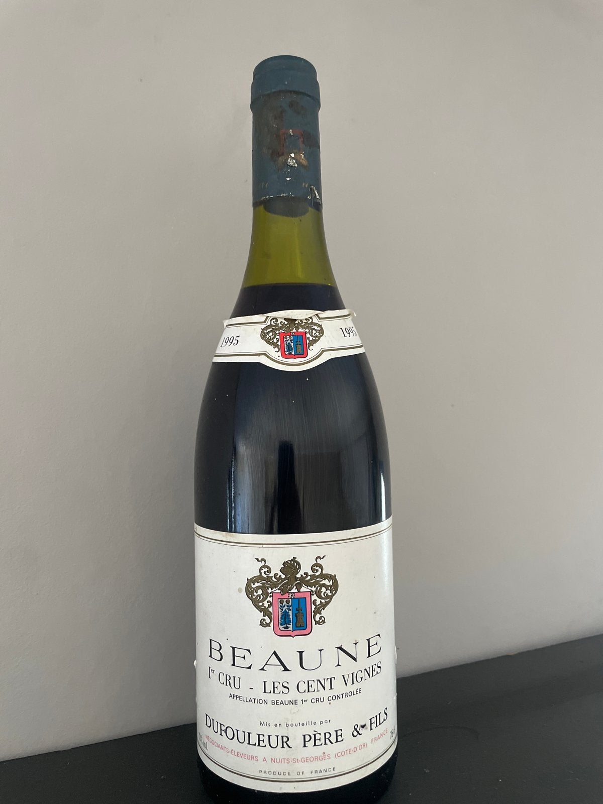 Beaune 1er Cru Les Cent Vignes 1995 - Dufouleur Père & Fils, Verzamelen, Wijnen, Gebruikt, Frankrijk, Ophalen of Verzenden, Rode wijn