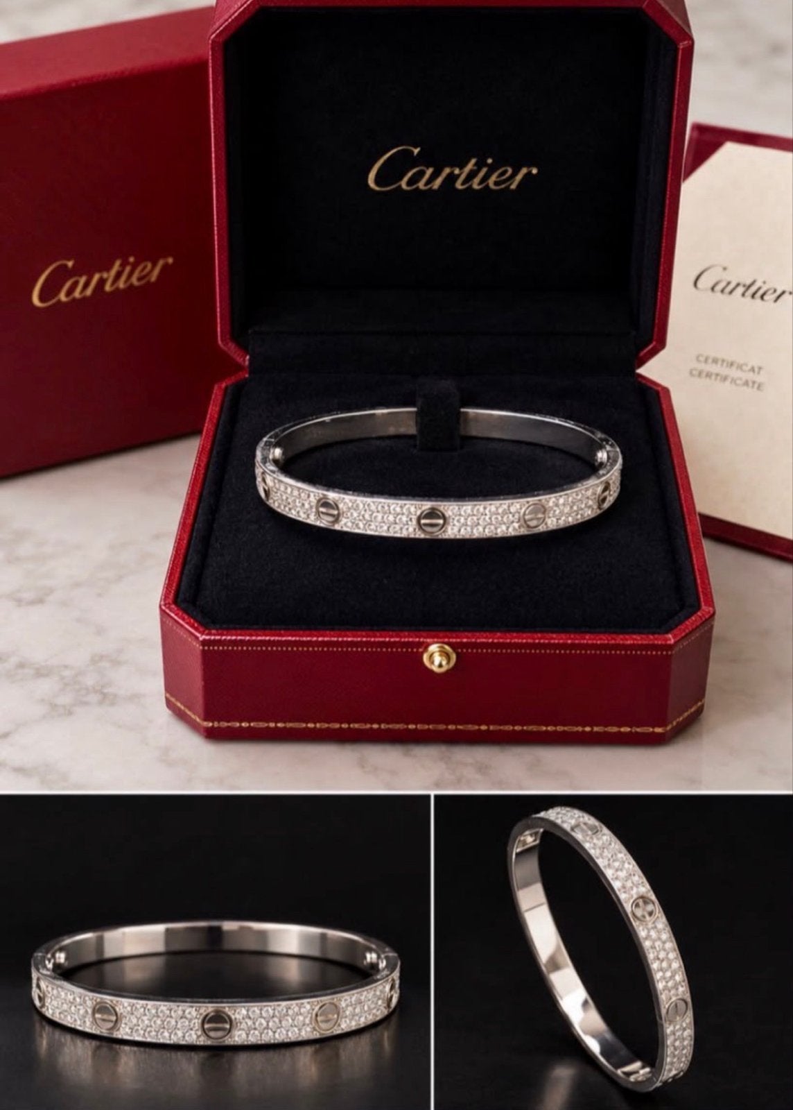 Cartier love armband maat 19 -18k met Diamanten - Antwerpen, Ophalen of Verzenden, Zo goed als nieuw, Goud, Met edelsteen