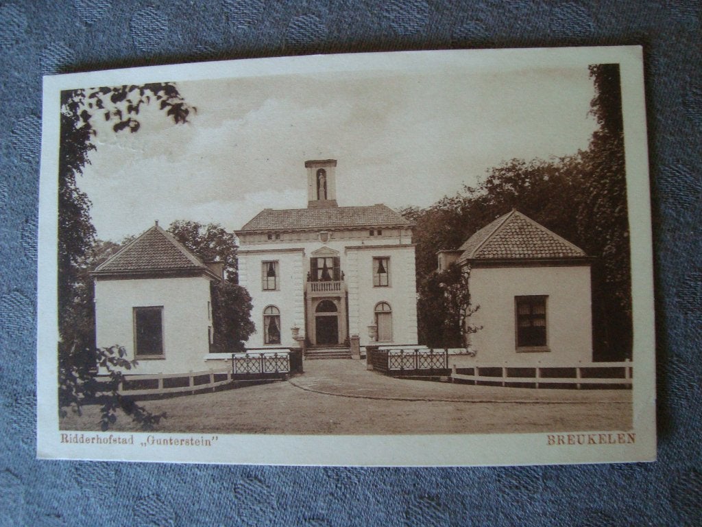 Breukelen* ridderhofstad gunterstein 1920-1940, Ophalen of Verzenden, Voor 1920, Gelopen, Noord-Brabant