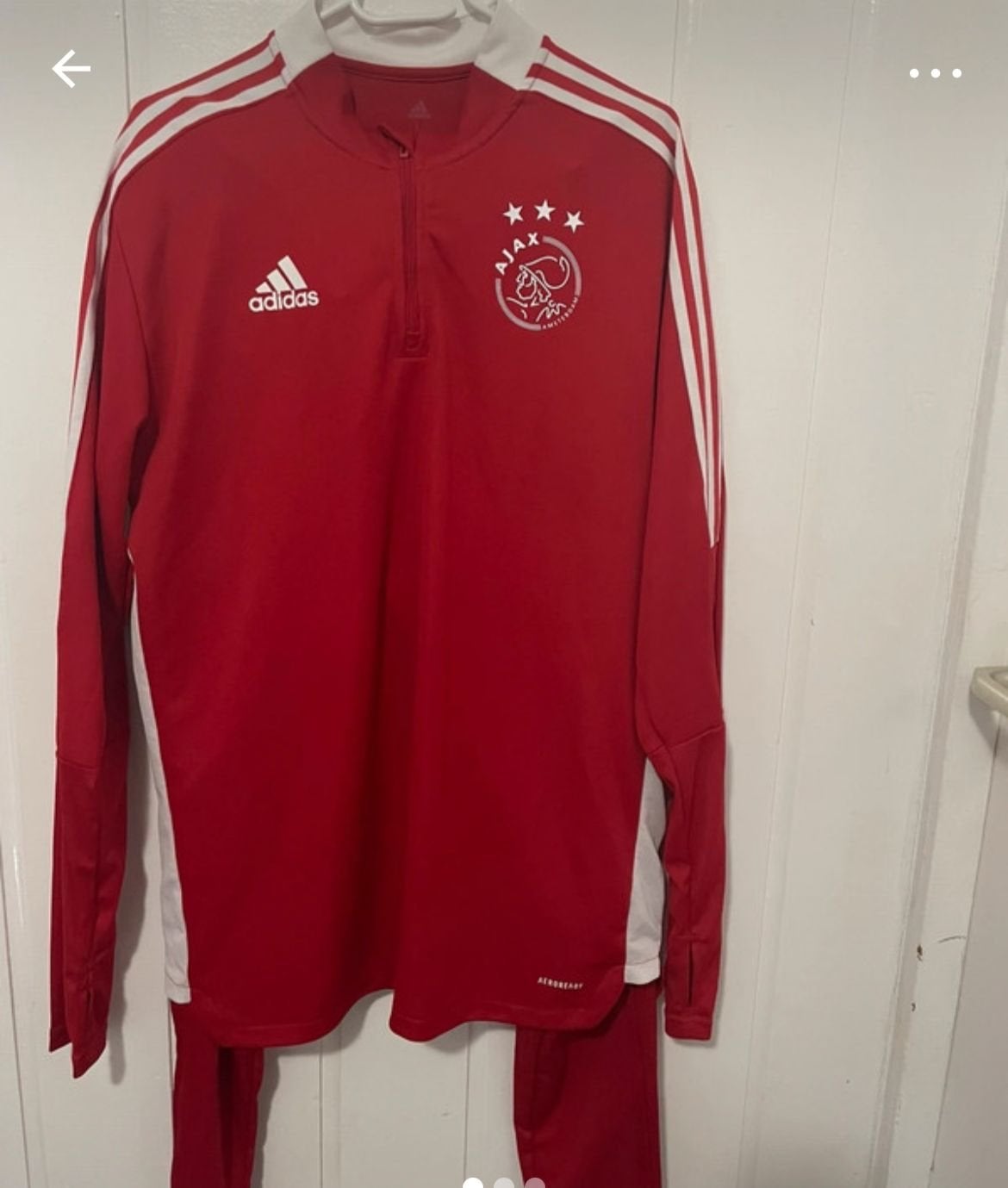 Adidas Ajax Trainingspak Rood Maat L, Maat 52/54 (L), Ophalen of Verzenden, Zo goed als nieuw, Voetbal