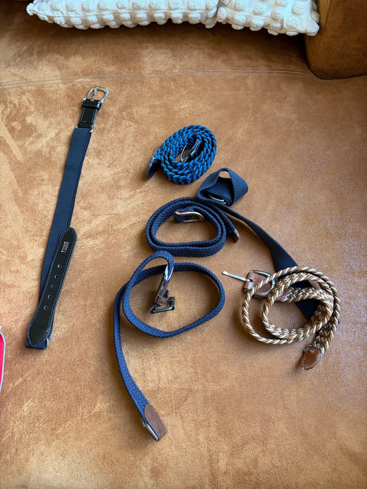 Set van 5 diverse riemen  6-10 jaar- blauw, zwart, beige, Minder dan 3 cm, Overige kleuren, 100 cm of meer, Heupriem