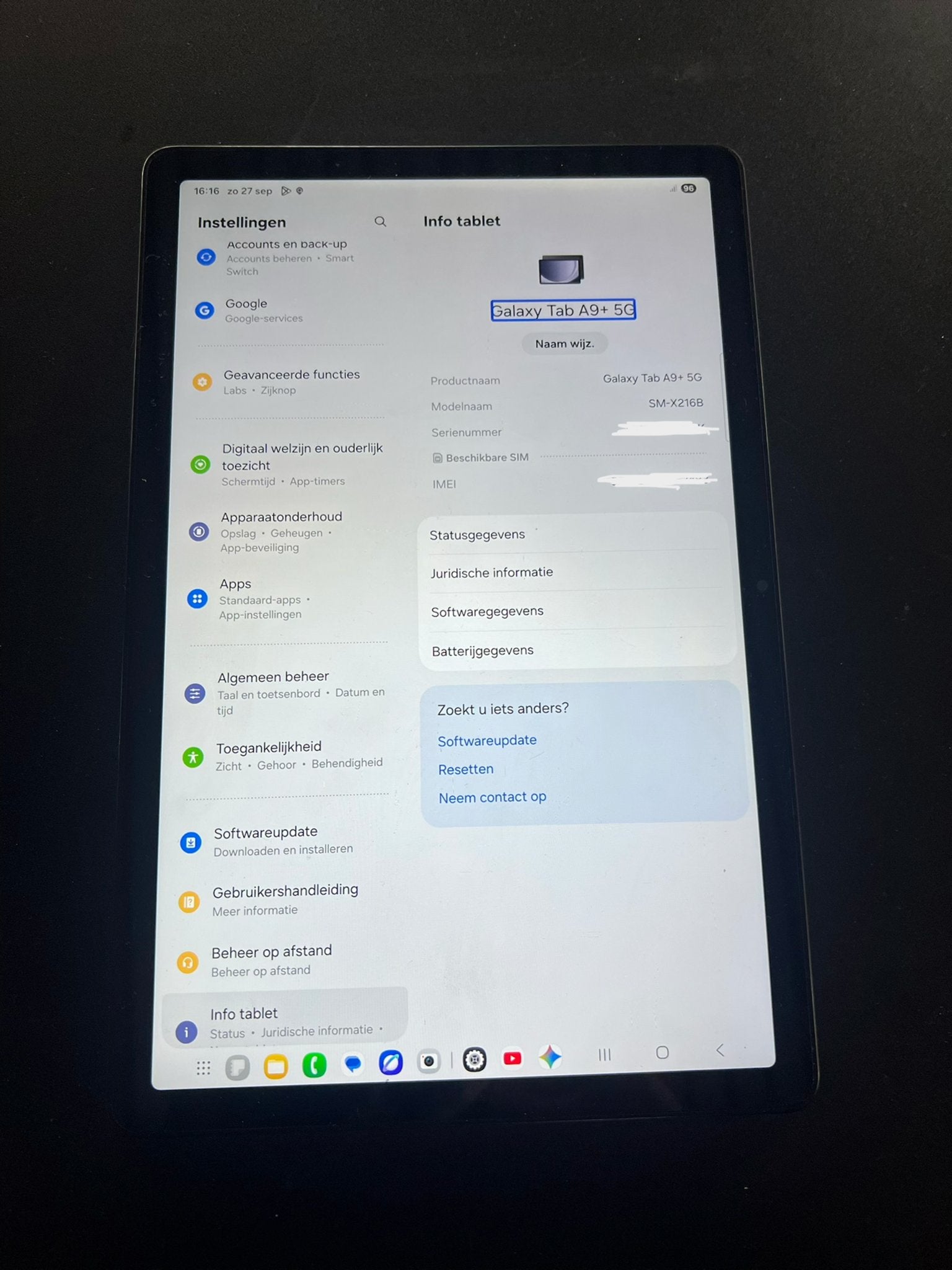 Samsung Galaxy Tab A9+ 5G - in goede staat, Computers en Software, A9 plus, 11 inch, Ophalen of Verzenden, Zo goed als nieuw