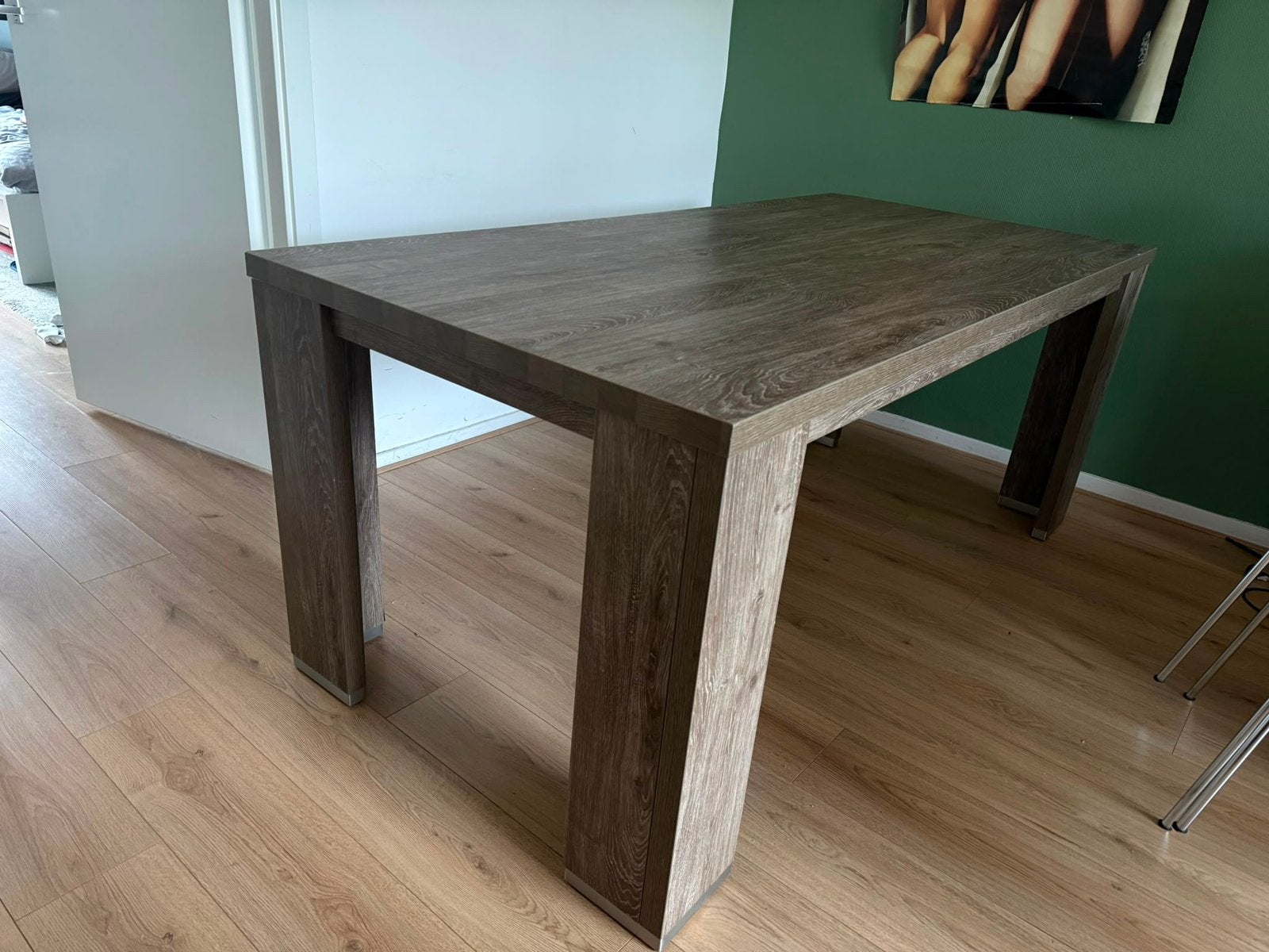 Houten eettafel, Ophalen, 50 tot 100 cm, Zo goed als nieuw, 150 tot 200 cm