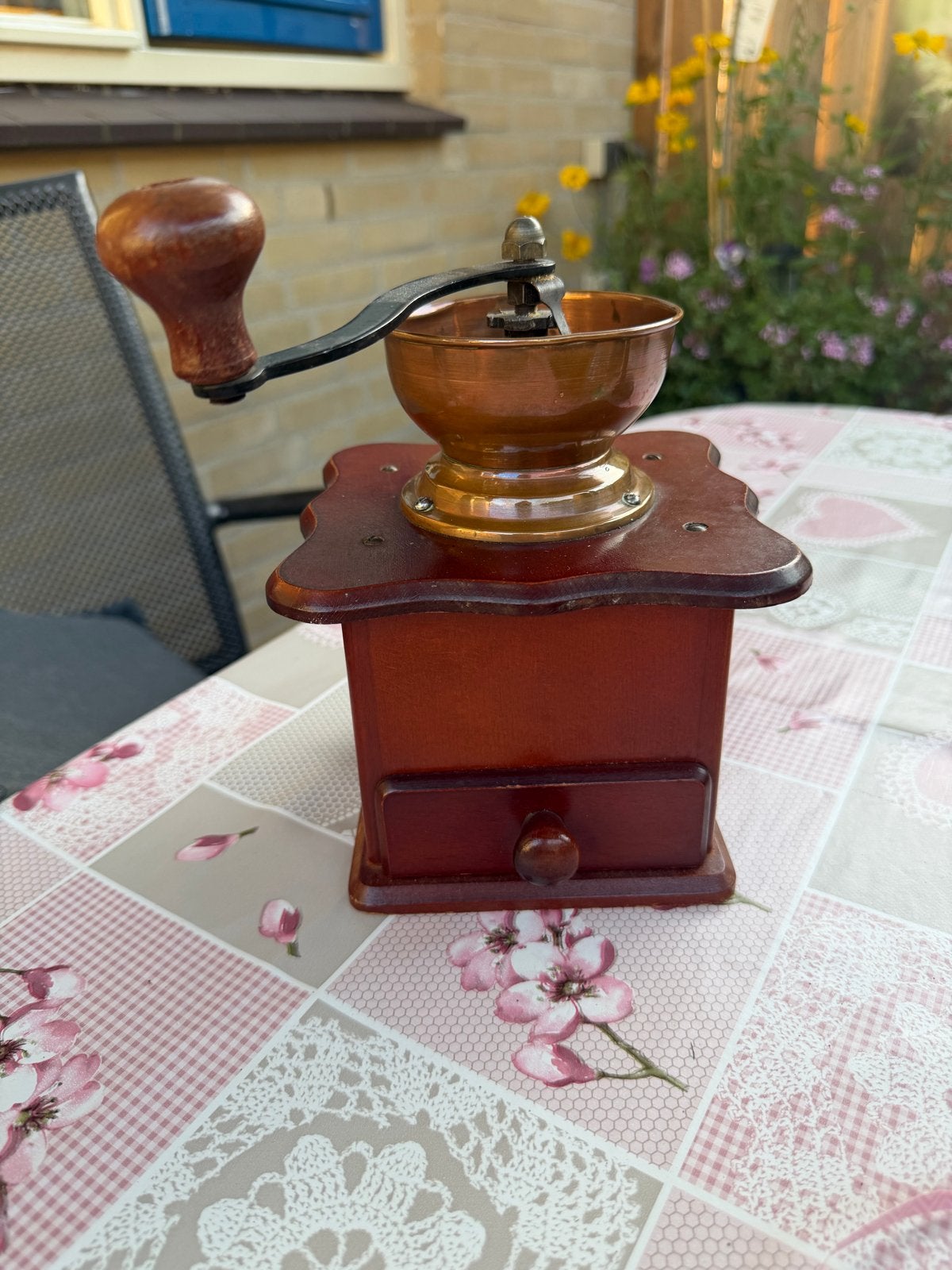 Vintage PeDe Koffiemolen - Hout en Koper, Antiek en Kunst, Antiek | Keukenbenodigdheden, Ophalen of Verzenden