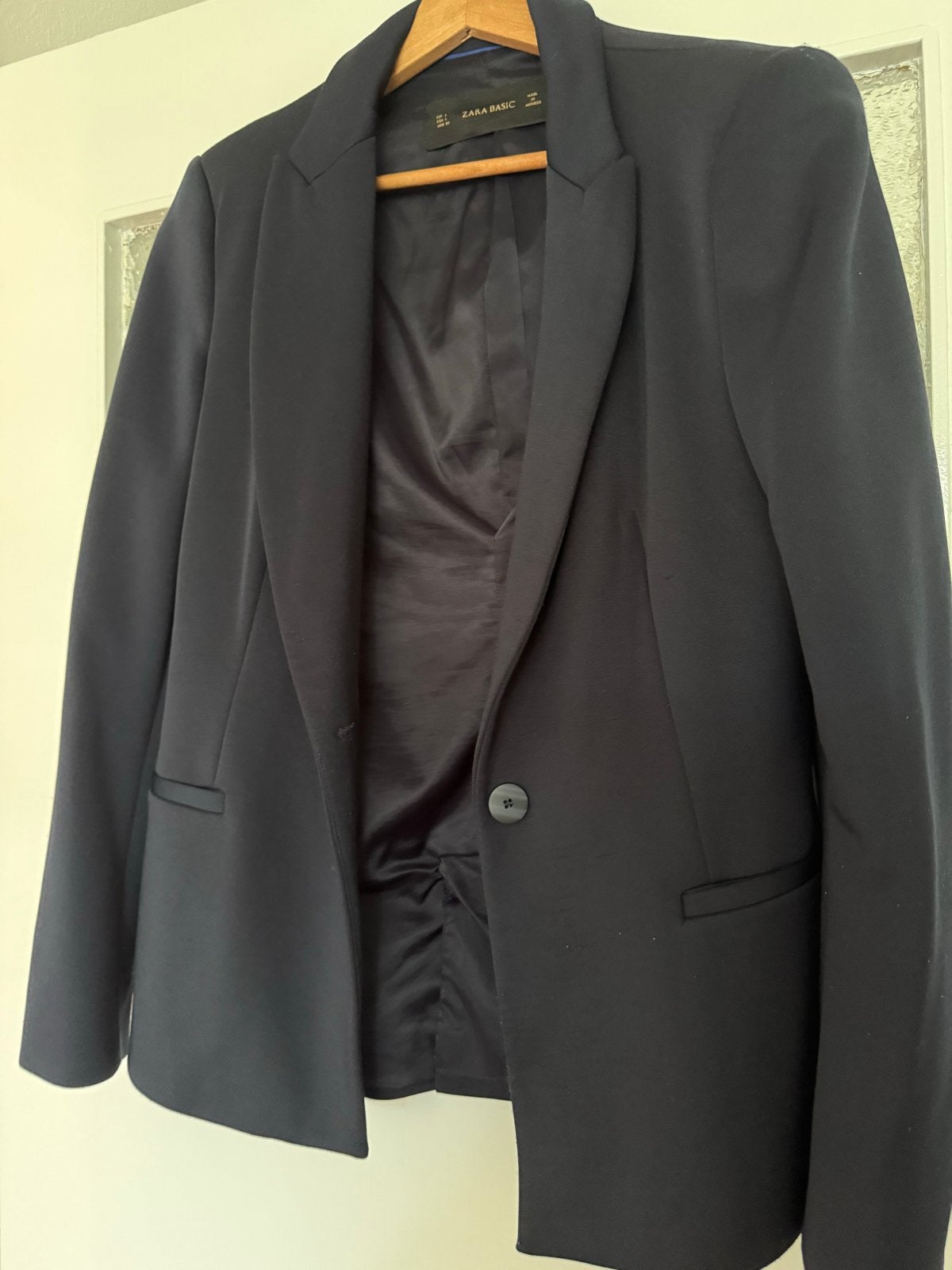 Zara Basic Blazer Donkerblauw Maat L, Kleding | Dames, Blauw, Maat 42/44 (L), Ophalen of Verzenden, Zo goed als nieuw