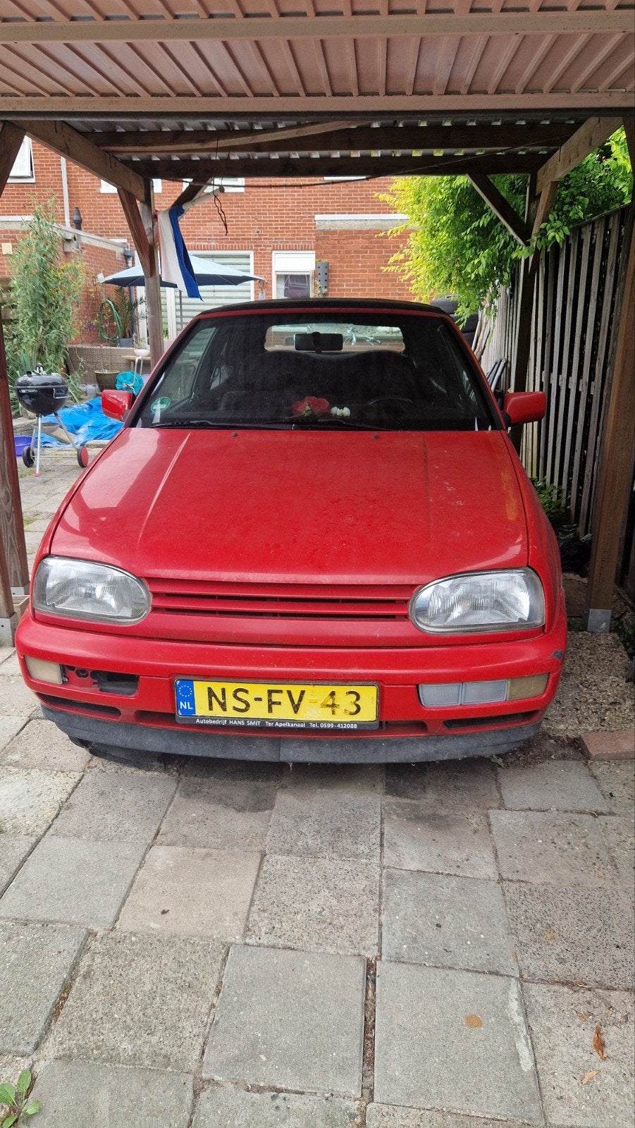Volkswagen Golf 1.8 Cabriolet 66KW AUT E2 1996 Rood, 4 cilinders, Cabriolet, Origineel Nederlands, 1200 kg