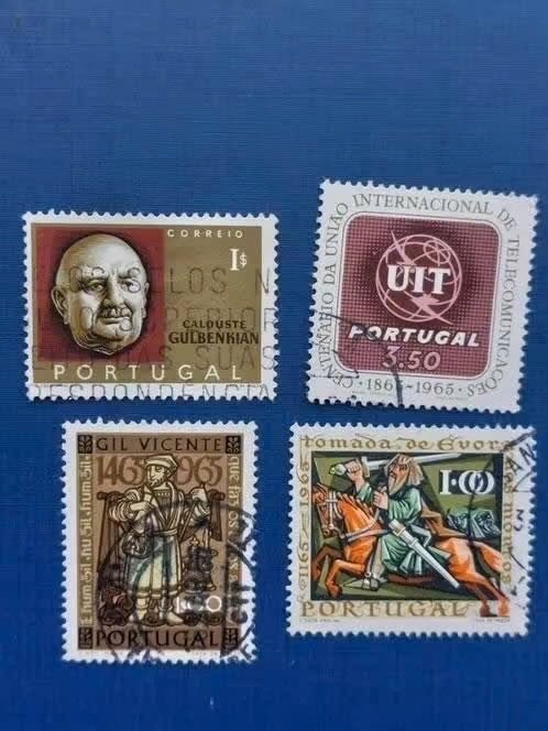 Postzegel Portugal 1964 en 1966 4 losse zegels 18-07, Ophalen of Verzenden, Portugal, Gestempeld