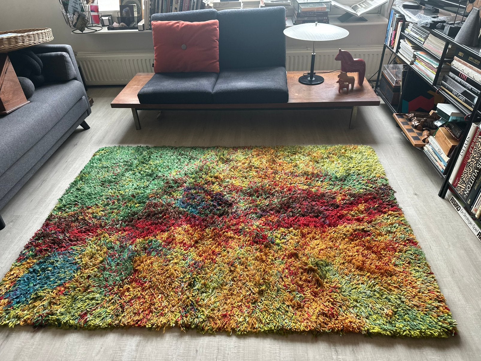 Vloerkleed space age retro 190 cm bij 135 cm, Huis en Inrichting, Stoffering | Tapijten en Kleden, 100 tot 150 cm, Ophalen of Verzenden
