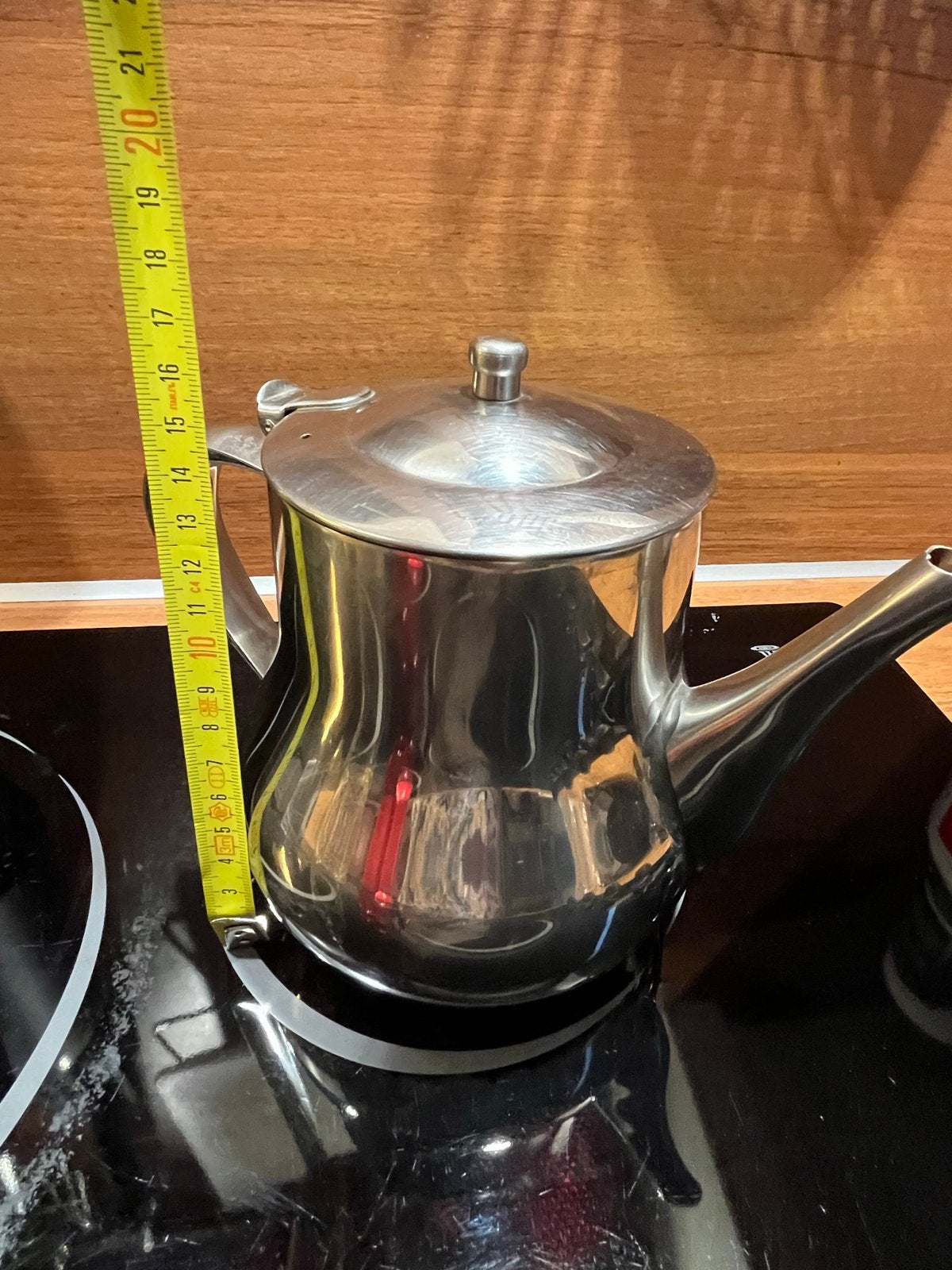 Klassieke Marokkaanse theepot van roestvrij staal, Theepot/fluitketel, Gebruikt, Zilver, Ophalen of Verzenden