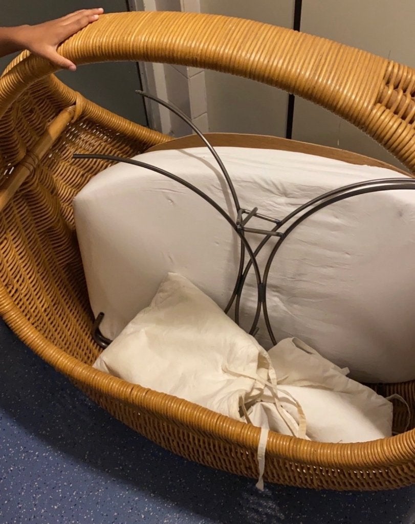 Rotan Babywieg / Mozeswieg met Standaard, Ophalen, Gebruikt, Wieg