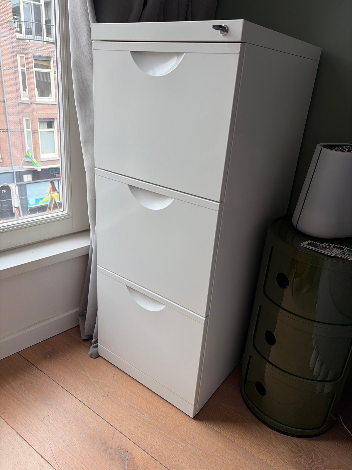 Witte archiefkast met 3 laden (hangmappen), Ophalen, Minder dan 50 cm, 100 tot 150 cm, Zo goed als nieuw