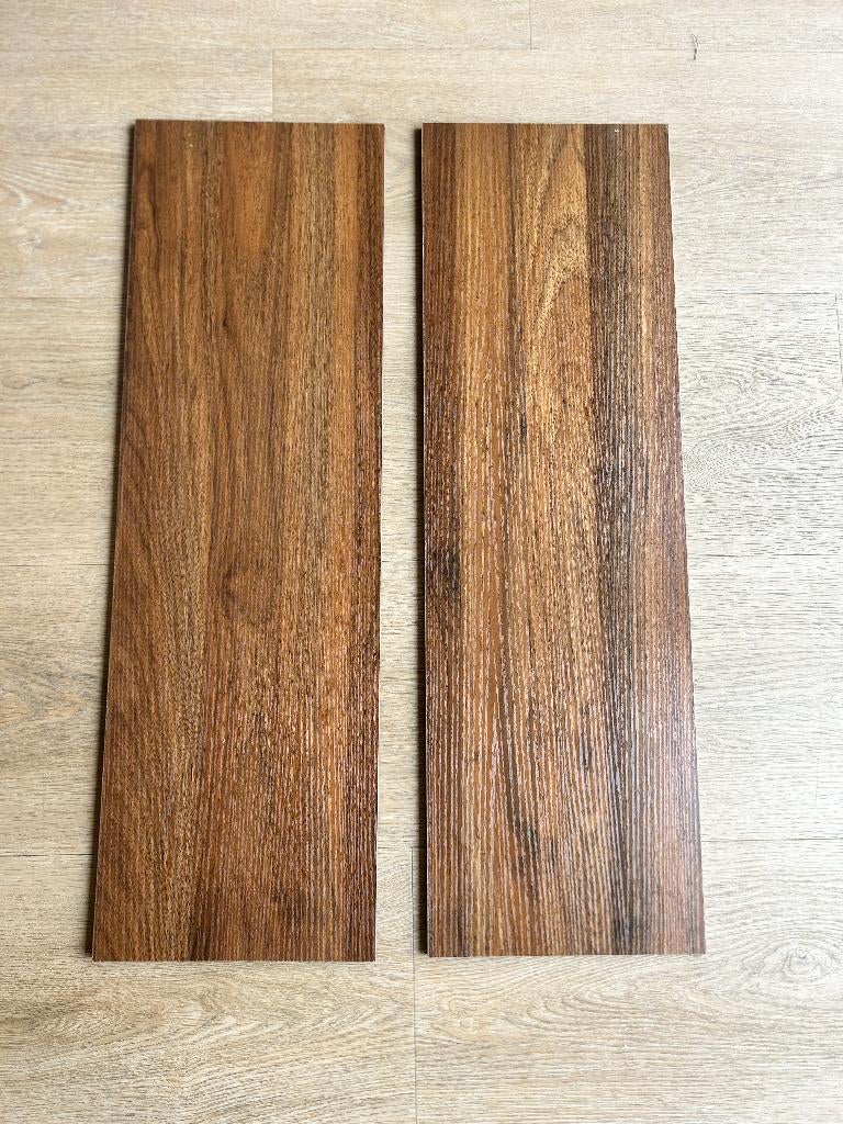 2 gefineerde planken bruin, Doe-het-zelf en Verbouw, Hout en Planken, Minder dan 25 mm, Nieuw, Ophalen of Verzenden, Plank